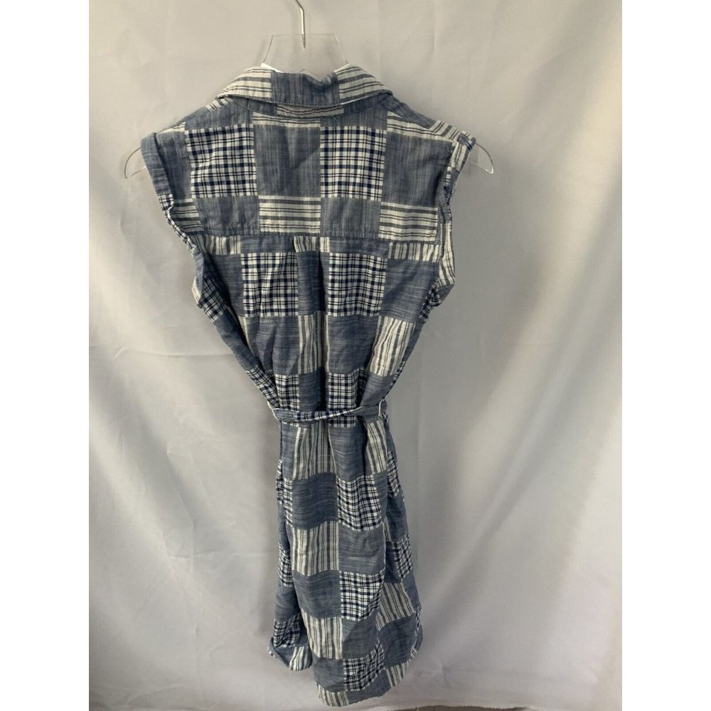 Tommy Hilfiger Women’s SZ 4 Patchwork Multi Color Midi Collared Button Up Dress - Picture 4 of 6